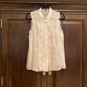 Theory silk pleated front top